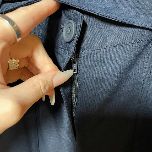 Theory Hannon B Belted Cargo Pants Navy Blue Size US 2 - Picture 5 of 10